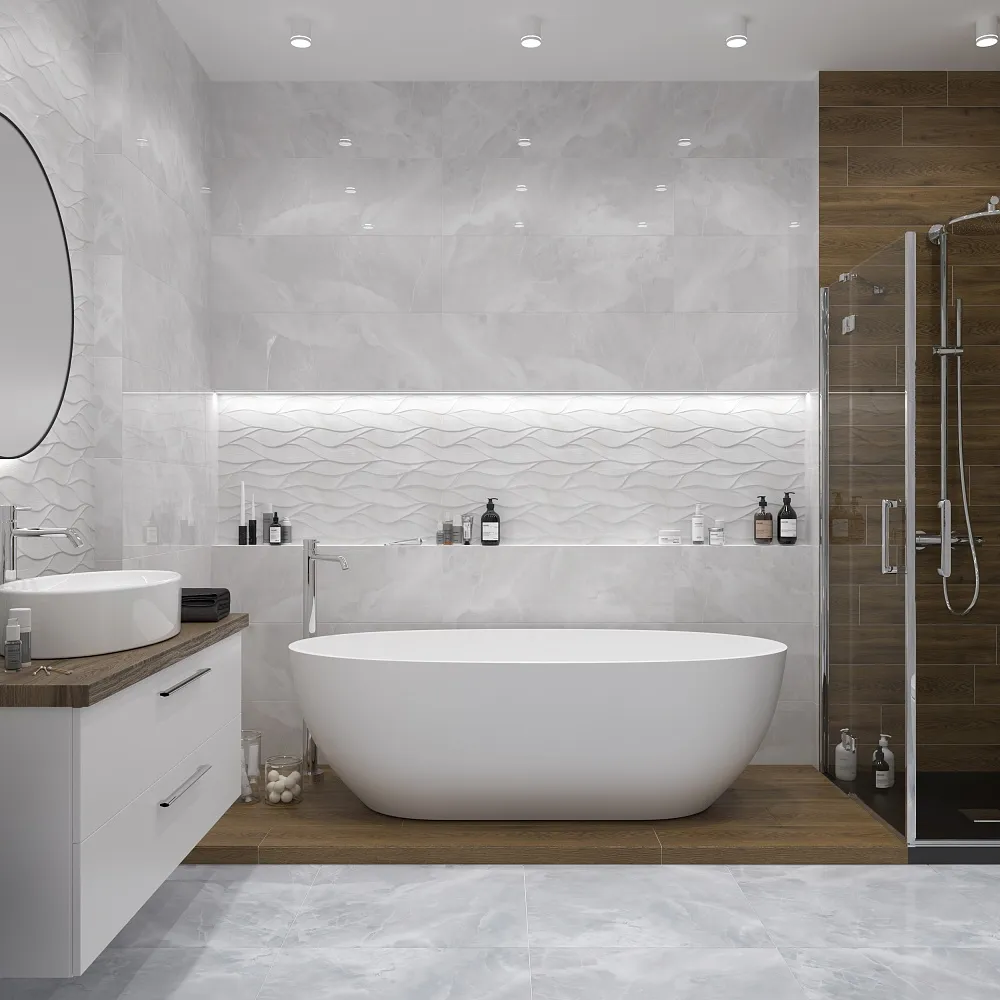 Плитка Декор Piastra Ivory 30x90 в интерьере