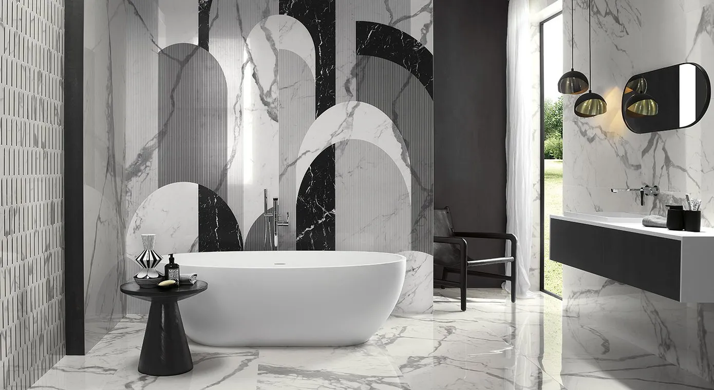 Плитка Roma Gold Nero Elegante Brilliante 80x80 в интерьере