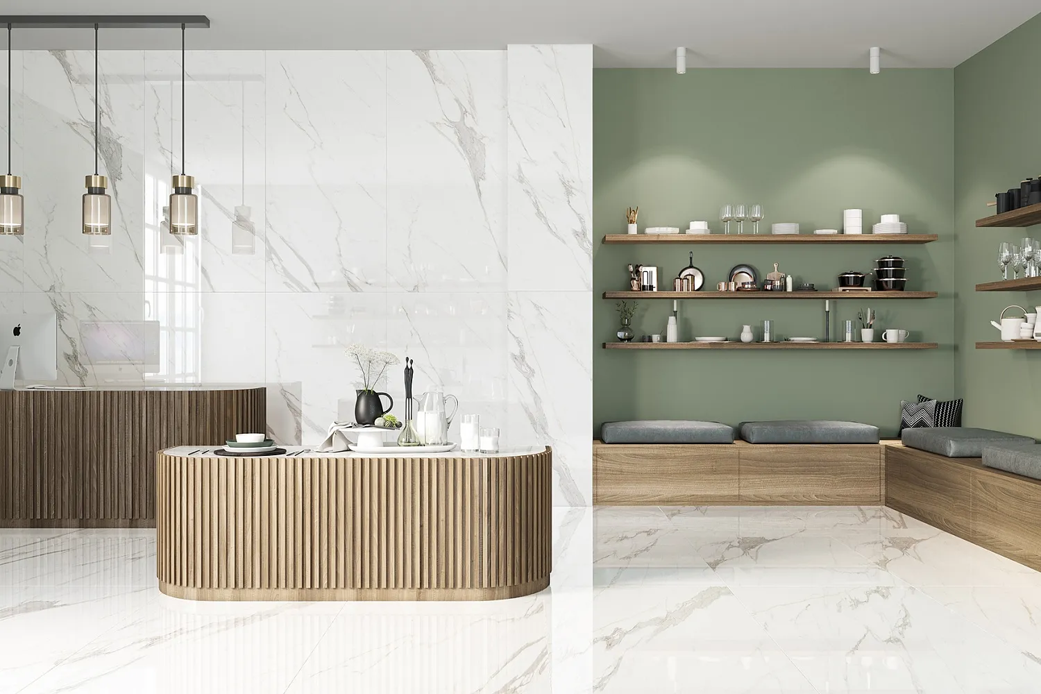 Плитка Sunhearrt Dyna Fantastico Grey 80x160 в интерьере