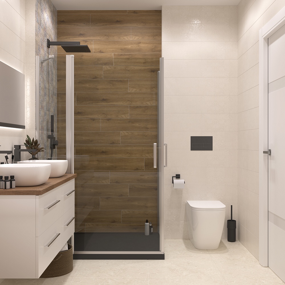 Плитка Textile Ivory 20x60 в интерьере