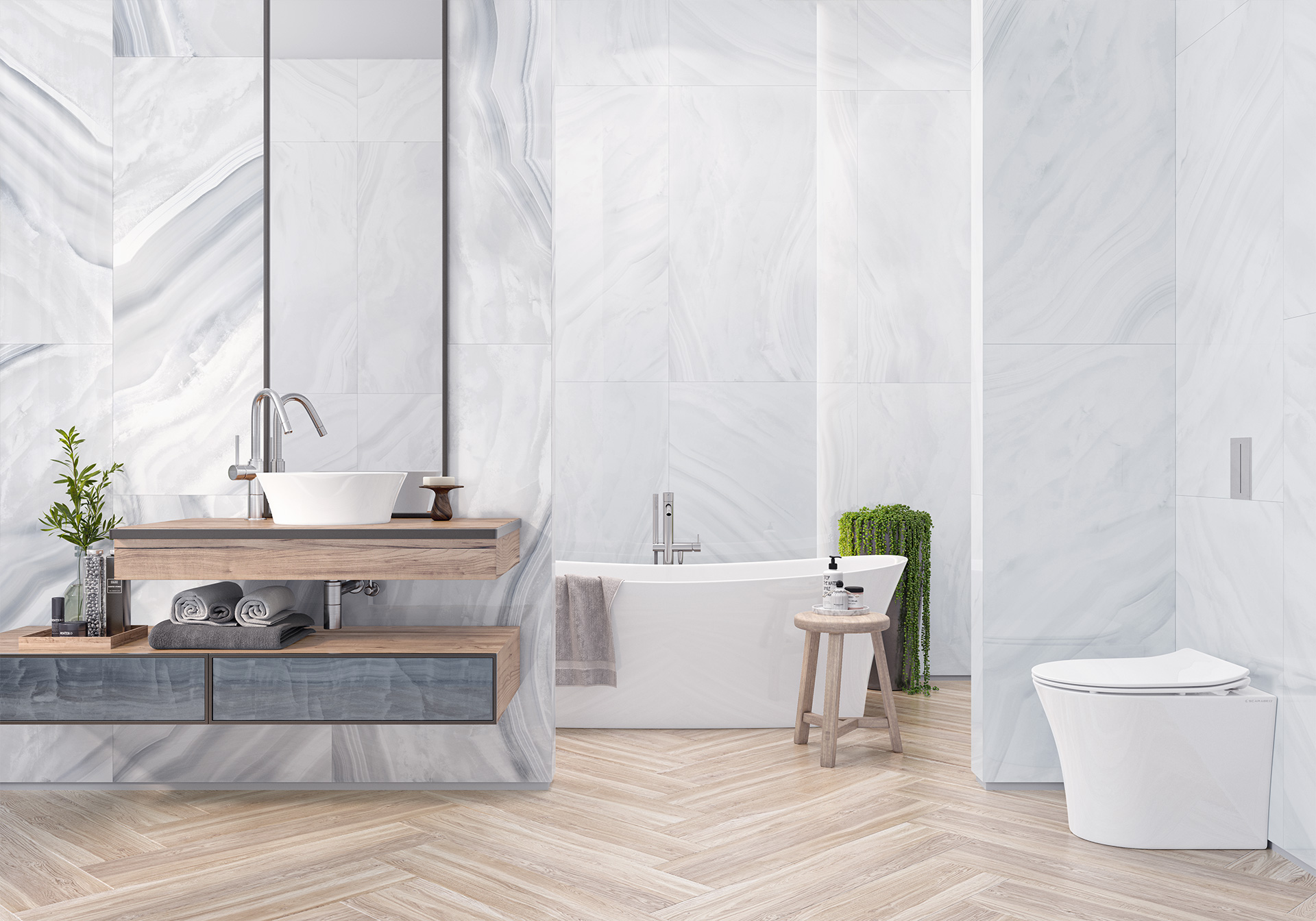 Плитка Delacora Onice Crystal в интерьере