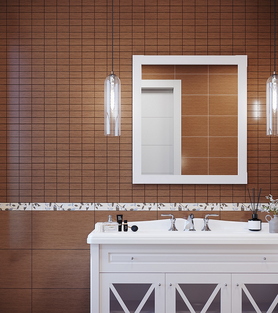 Плитка Вставка Cypress Blanco Petty 25x40 в интерьере