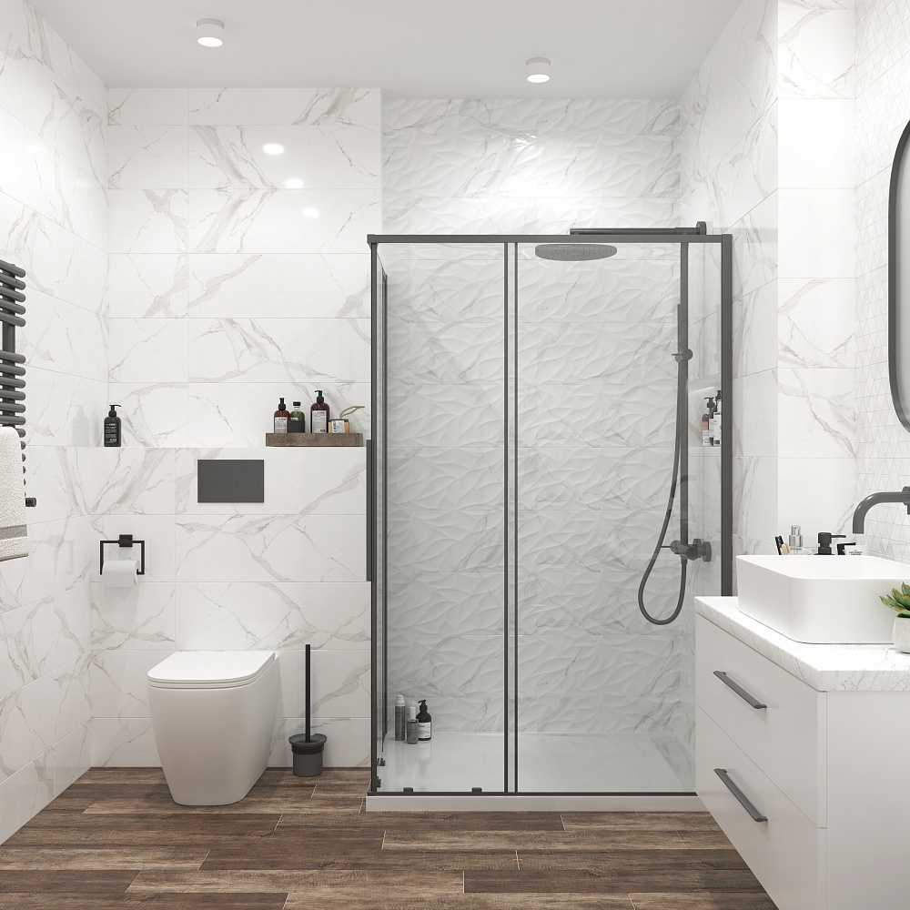 Плитка Delacora Statuario Silver Matt в интерьере