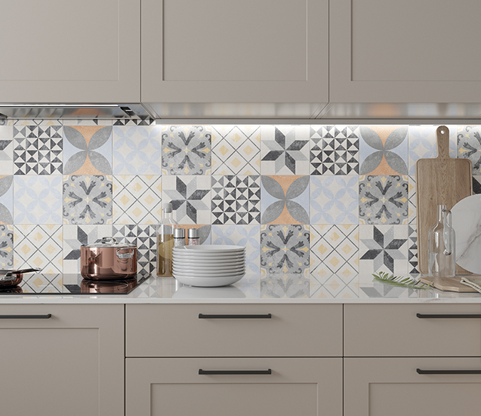 Плитка Ethno Микс 26 18.6x18.6 в интерьере