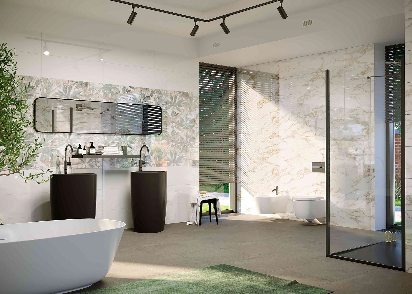 Плитка Shine White 30x90 в интерьере