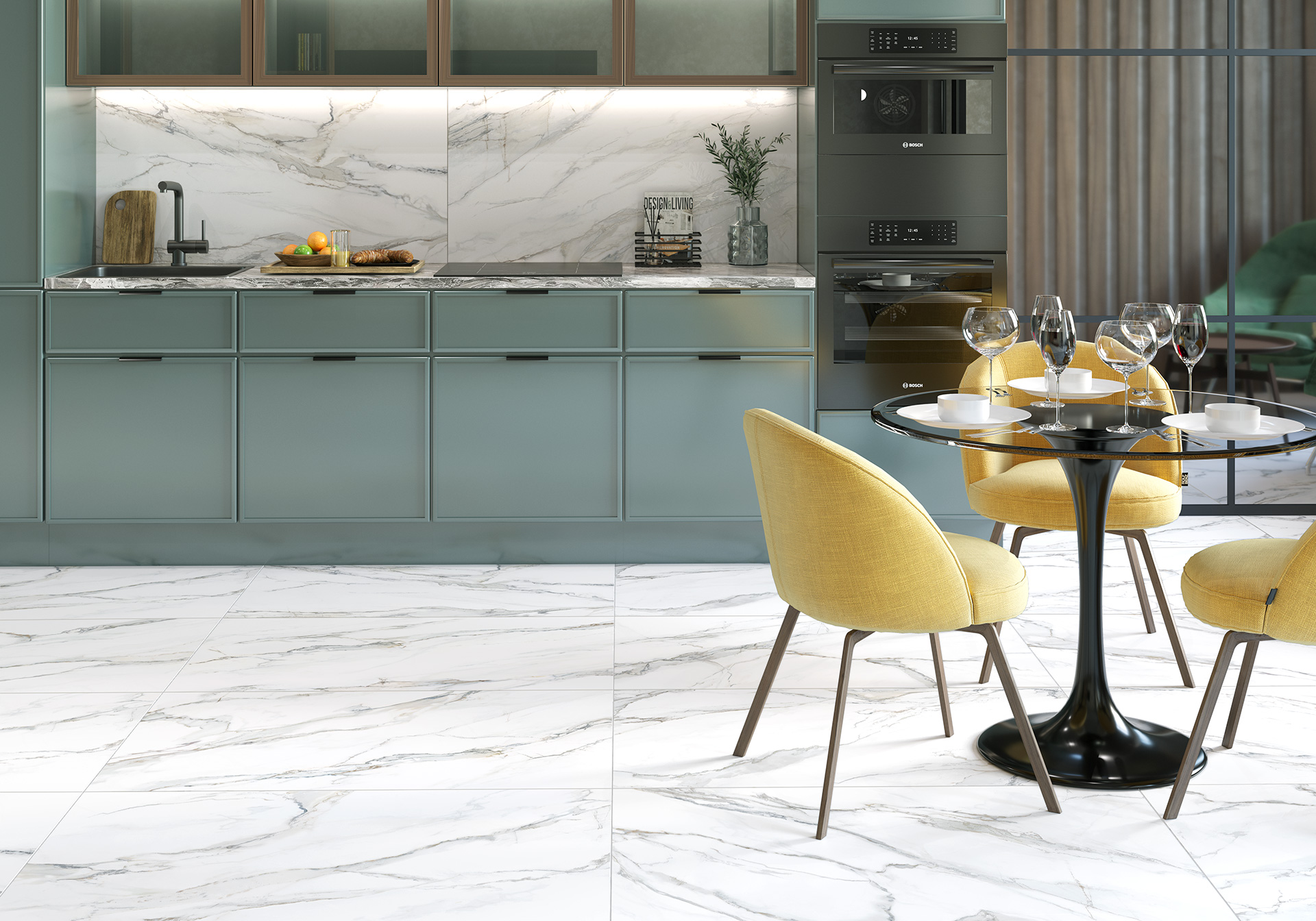 Плитка Delacora Omega Gold в интерьере