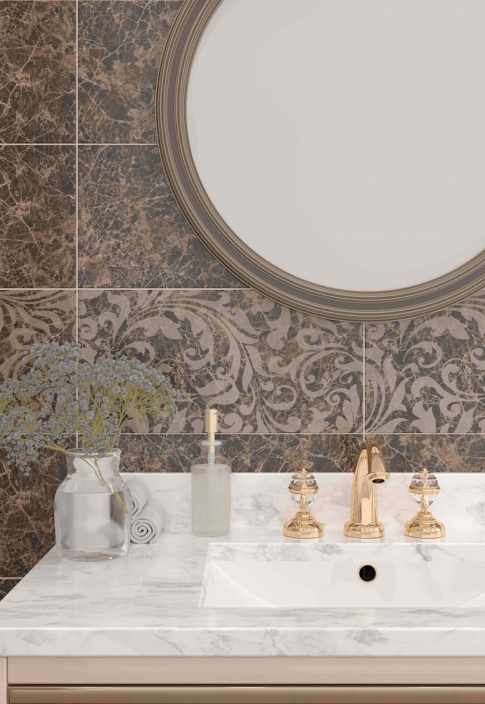 Плитка Вставка Solido Tessitura Saturato 25x50 в интерьере