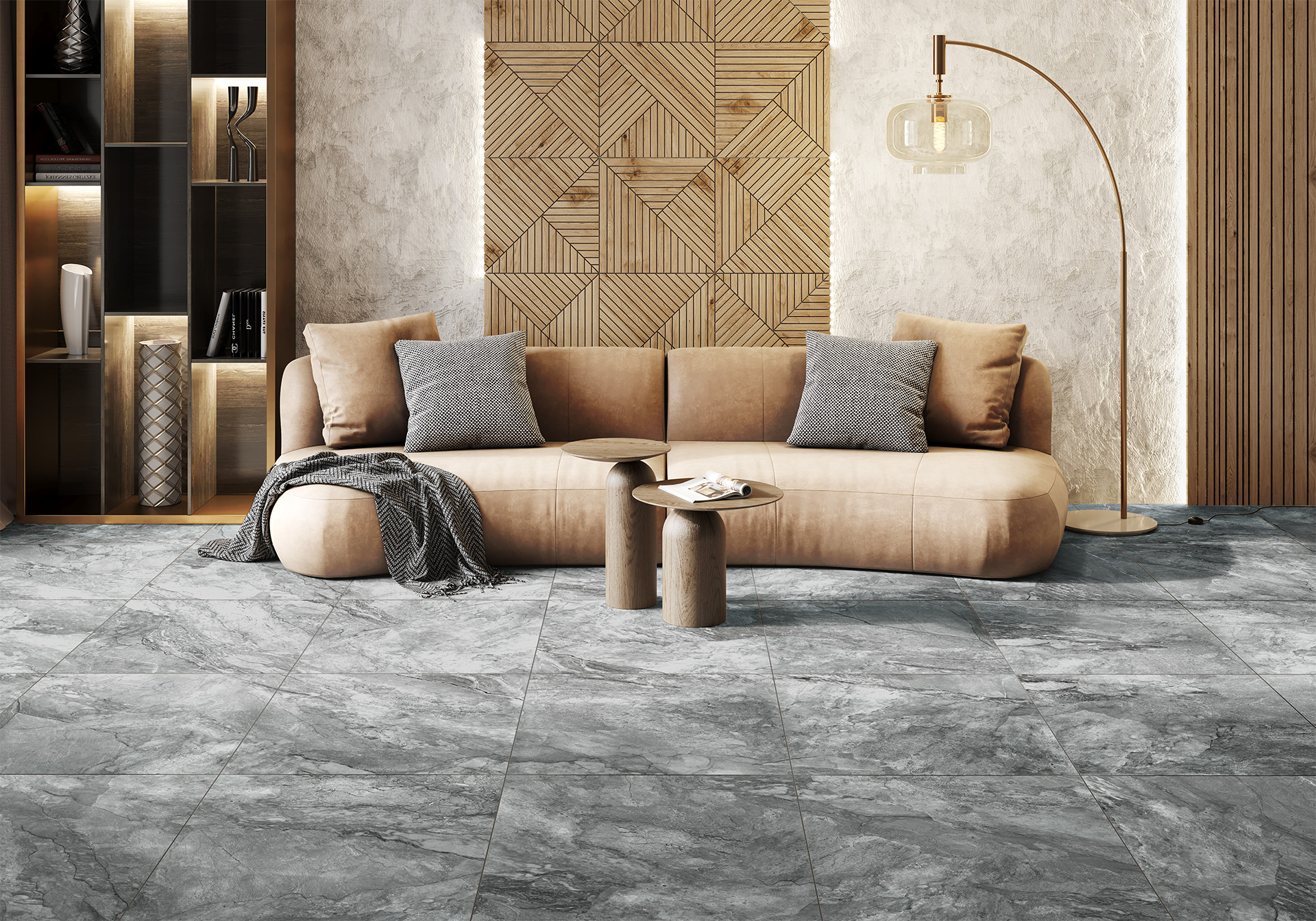 Плитка Delacora Slate Graphite в интерьере