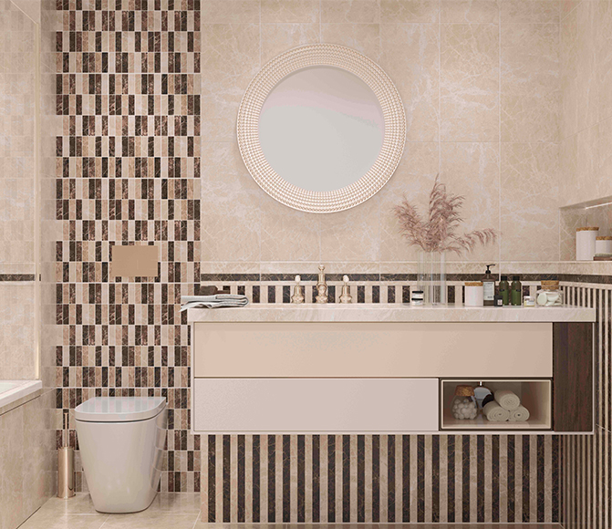 Плитка Вставка Solido Tessitura Saturato 25x50 в интерьере