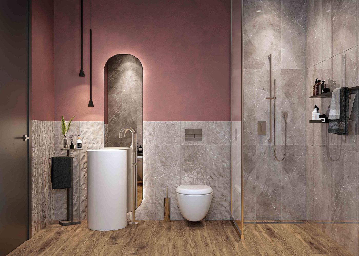 Плитка Marmolino Grey 60x120 в интерьере