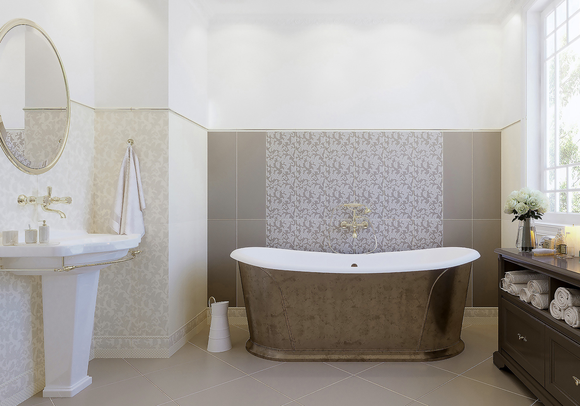 Плитка Delacora Moncada Crema в интерьере