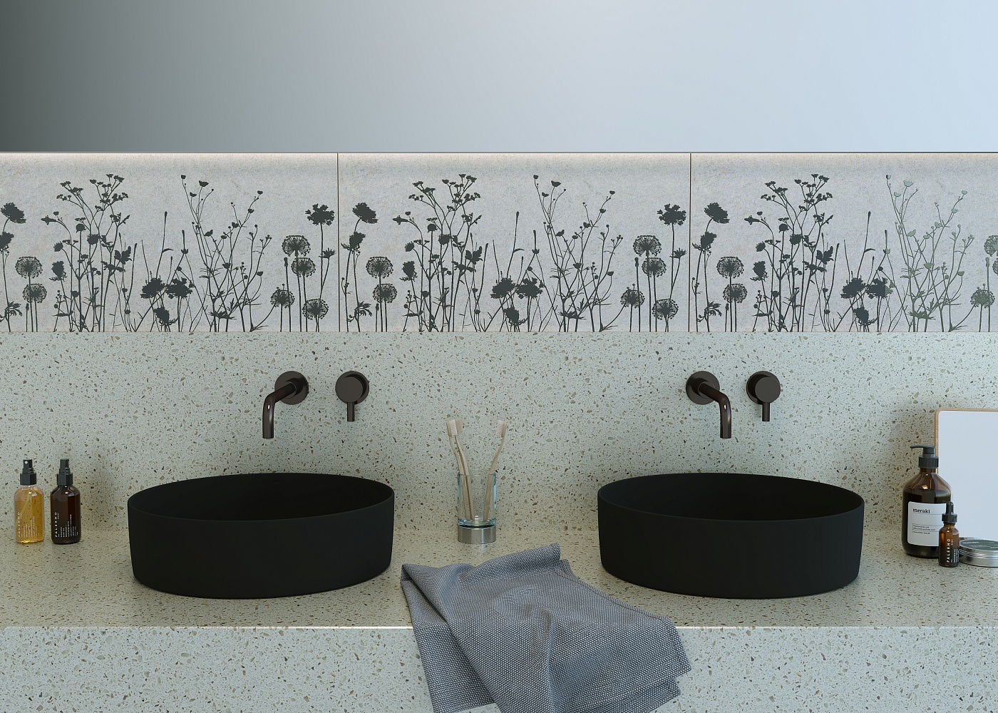 Плитка Декор Flamel 31x61 в интерьере