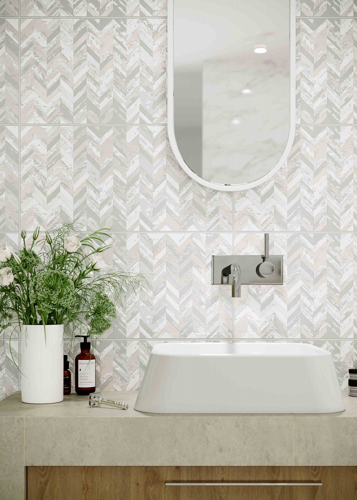 Плитка Вставка Mono Jasmine Geometry Sea 30x60 в интерьере