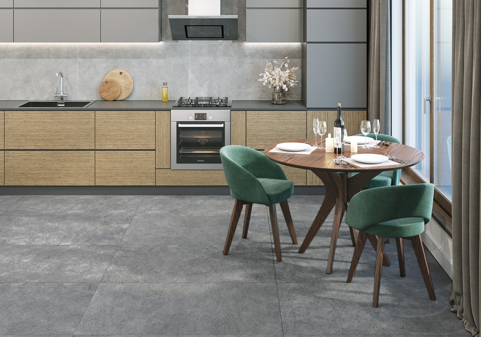 Плитка Delacora Chrome Light в интерьере