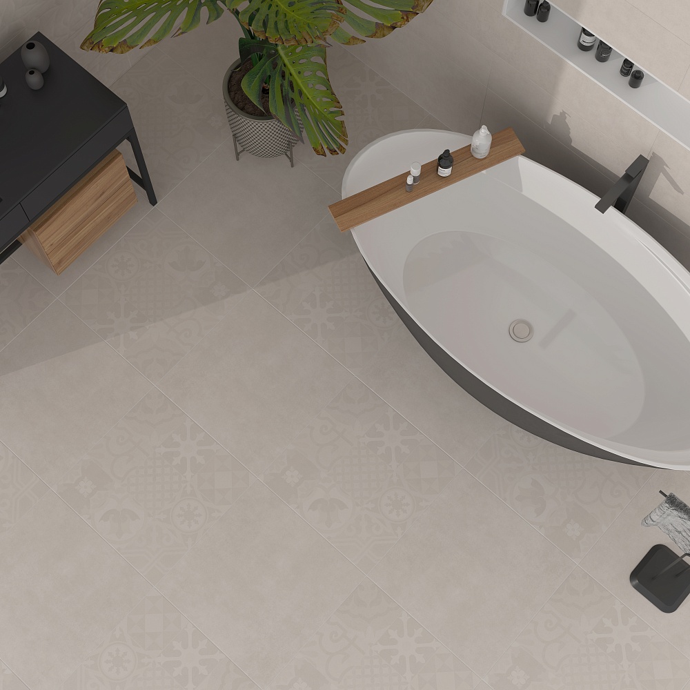 Плитка Вставка Dover Vetro Ivory 25x75 в интерьере