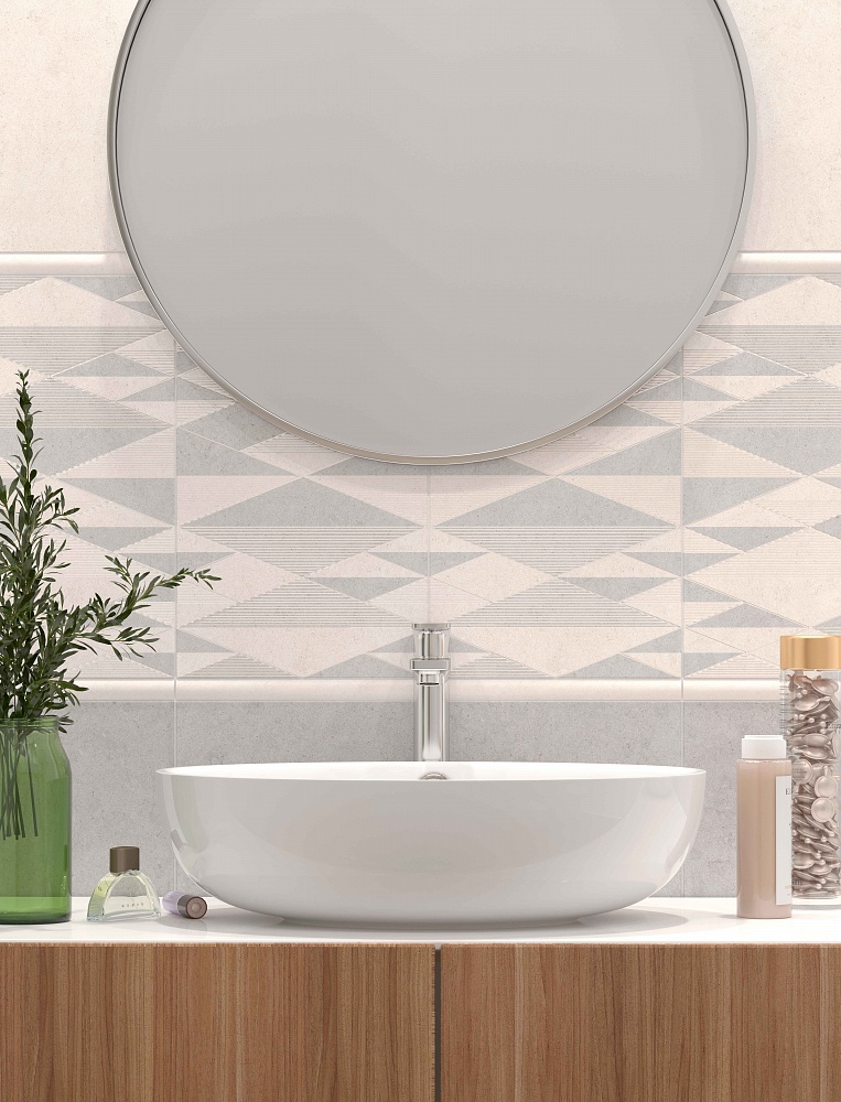 Плитка Lorenzo Geometrya Бежевый 25x40 в интерьере