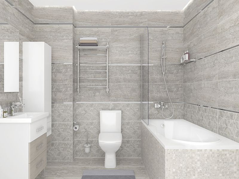 Плитка Ceramica Classic Мармара темно-серый в интерьере