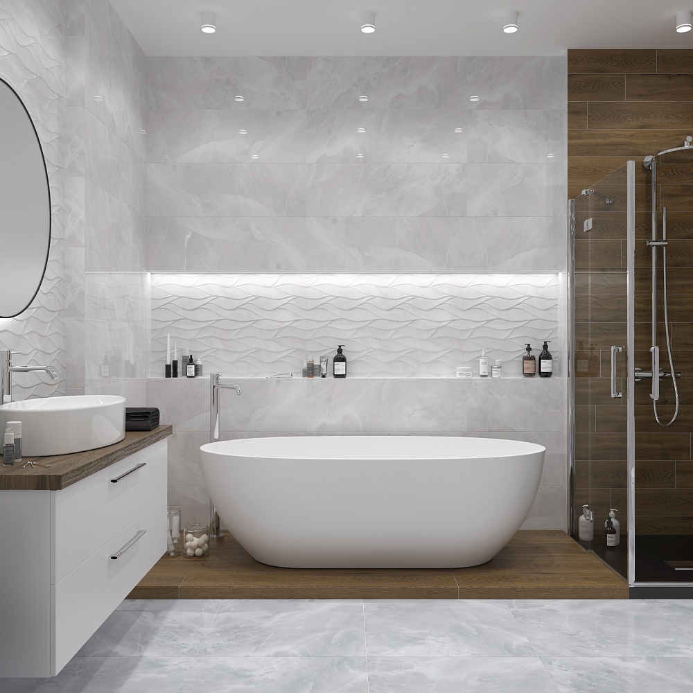 Плитка Piastra Grey 59.5x59.5 в интерьере