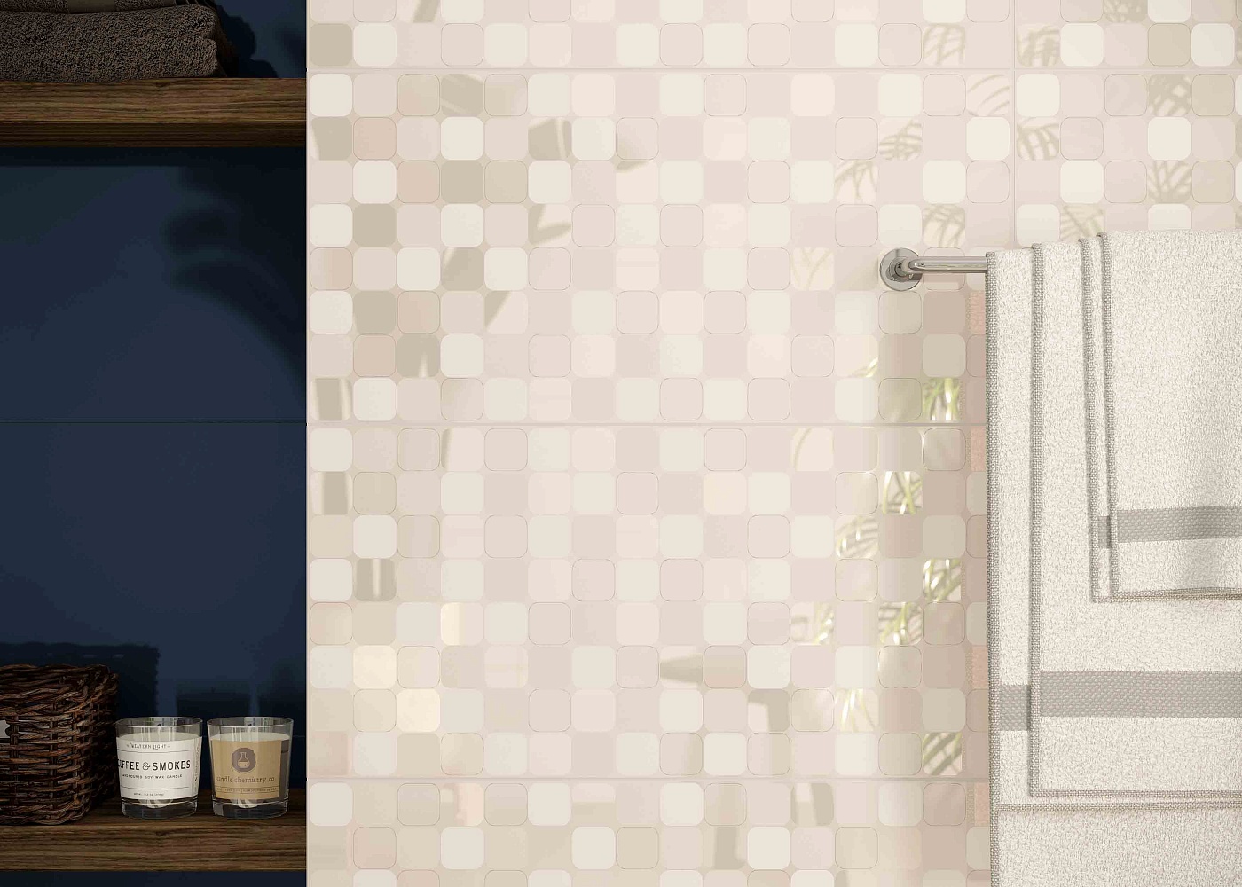 Плитка Вставка Mono Jasmine Geometry Sea 30x60 в интерьере