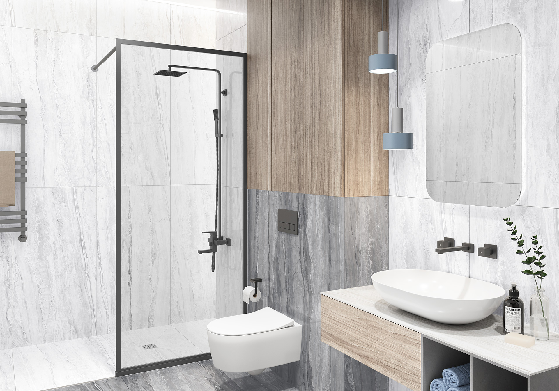 Плитка Delacora Magnum Chocolate в интерьере