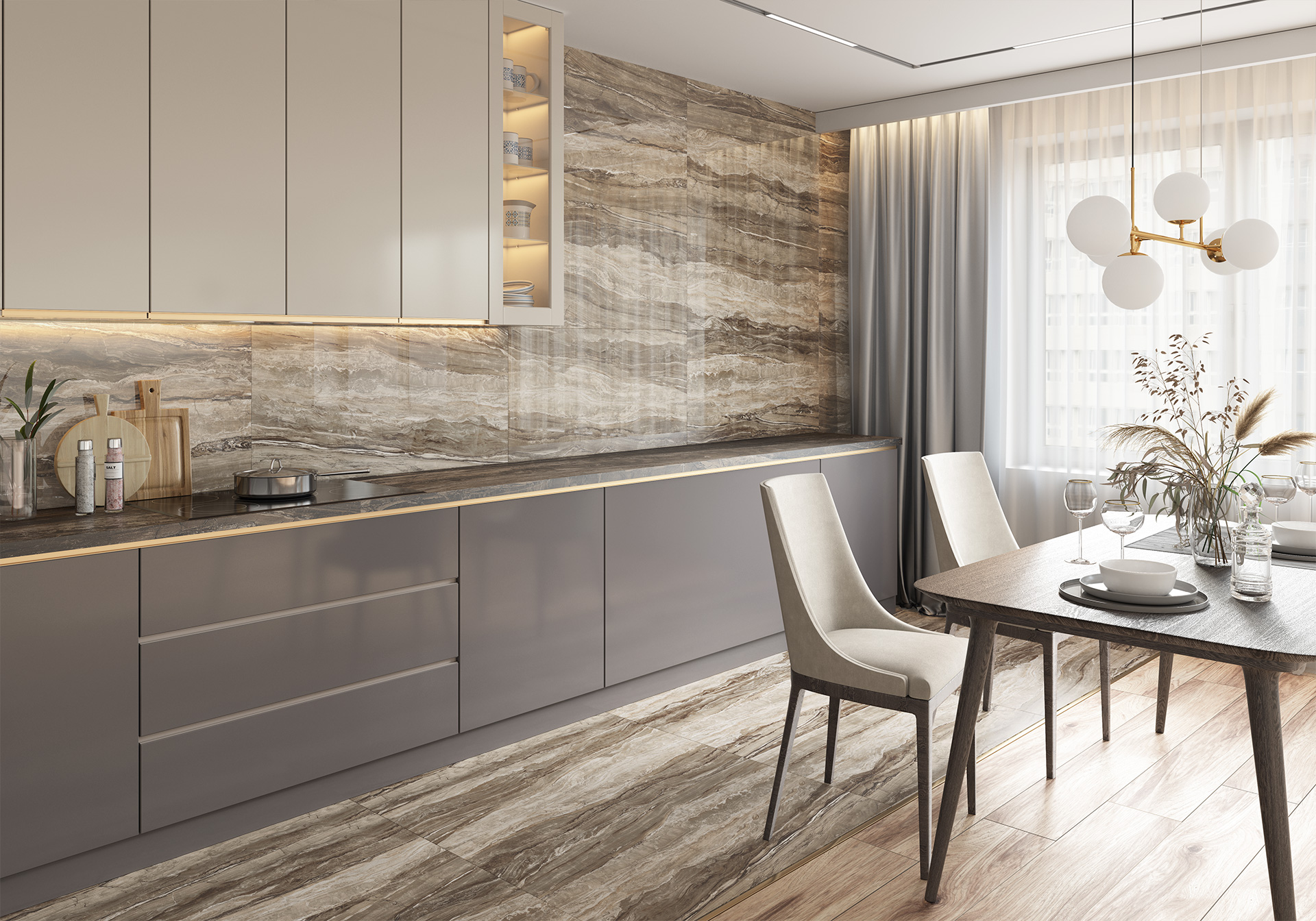 Плитка Delacora Magnum Chocolate в интерьере