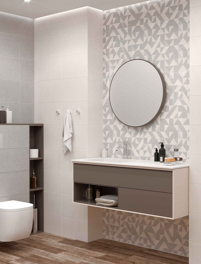 Плитка Lorenzo Geometrya Бежевый 25x40 в интерьере