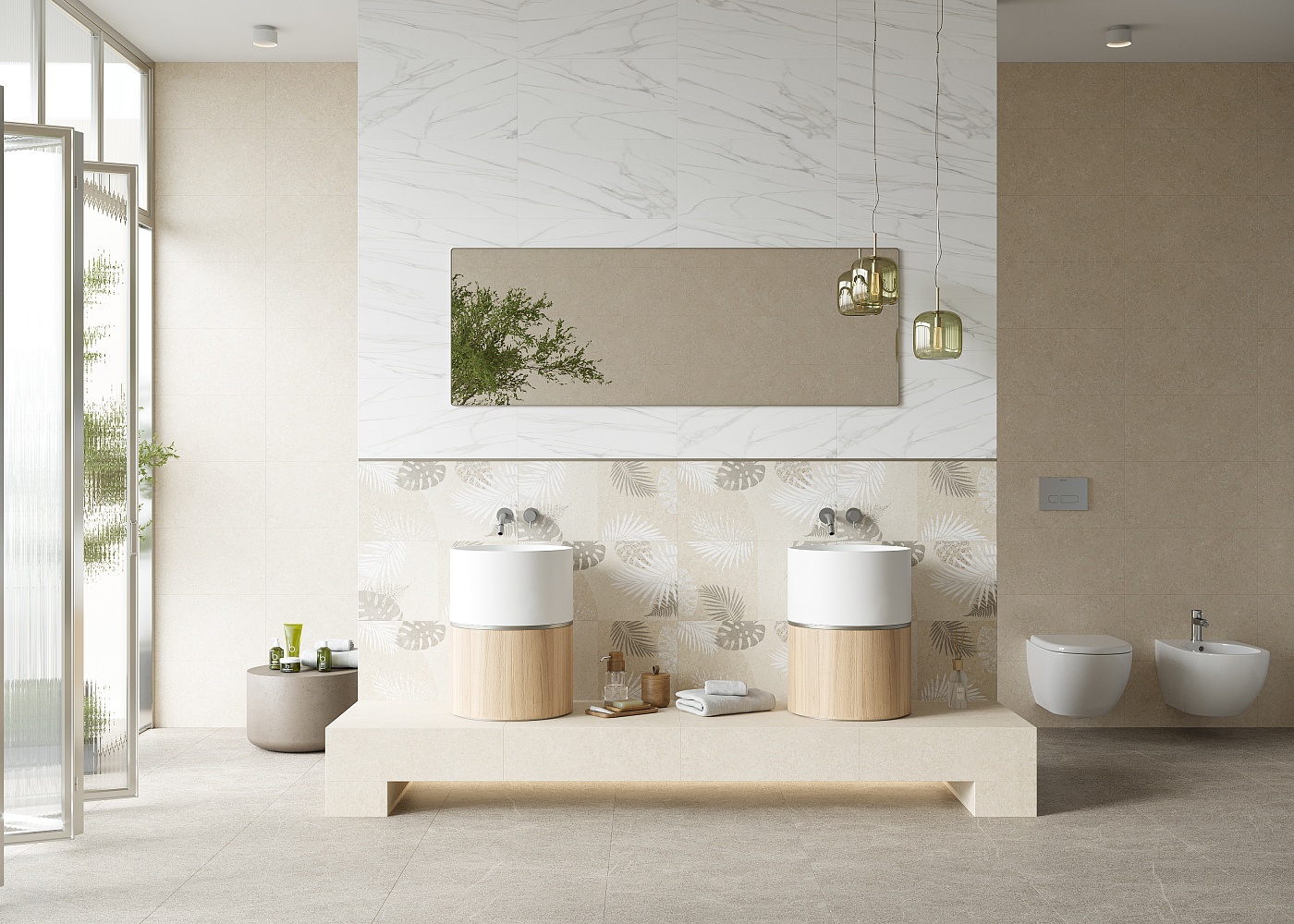 Плитка Alma Sandy Leaf Fall 30x60 в интерьере